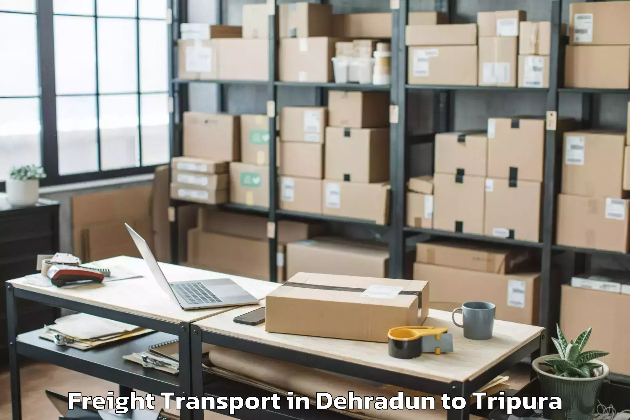 Book Your Dehradun to Manughat Freight Transport Today